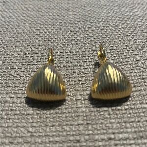 Gold Tone Pierced Ridge Earrings